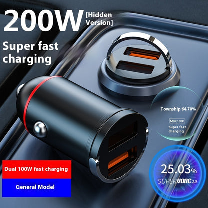 Car Charger Invisible Charging Plug Dual Port USB Hidden Full Protocol Super Fast Charge