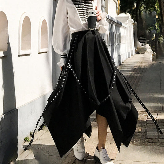 Irregular Skirt Winter Female Korean Style Temperament Black