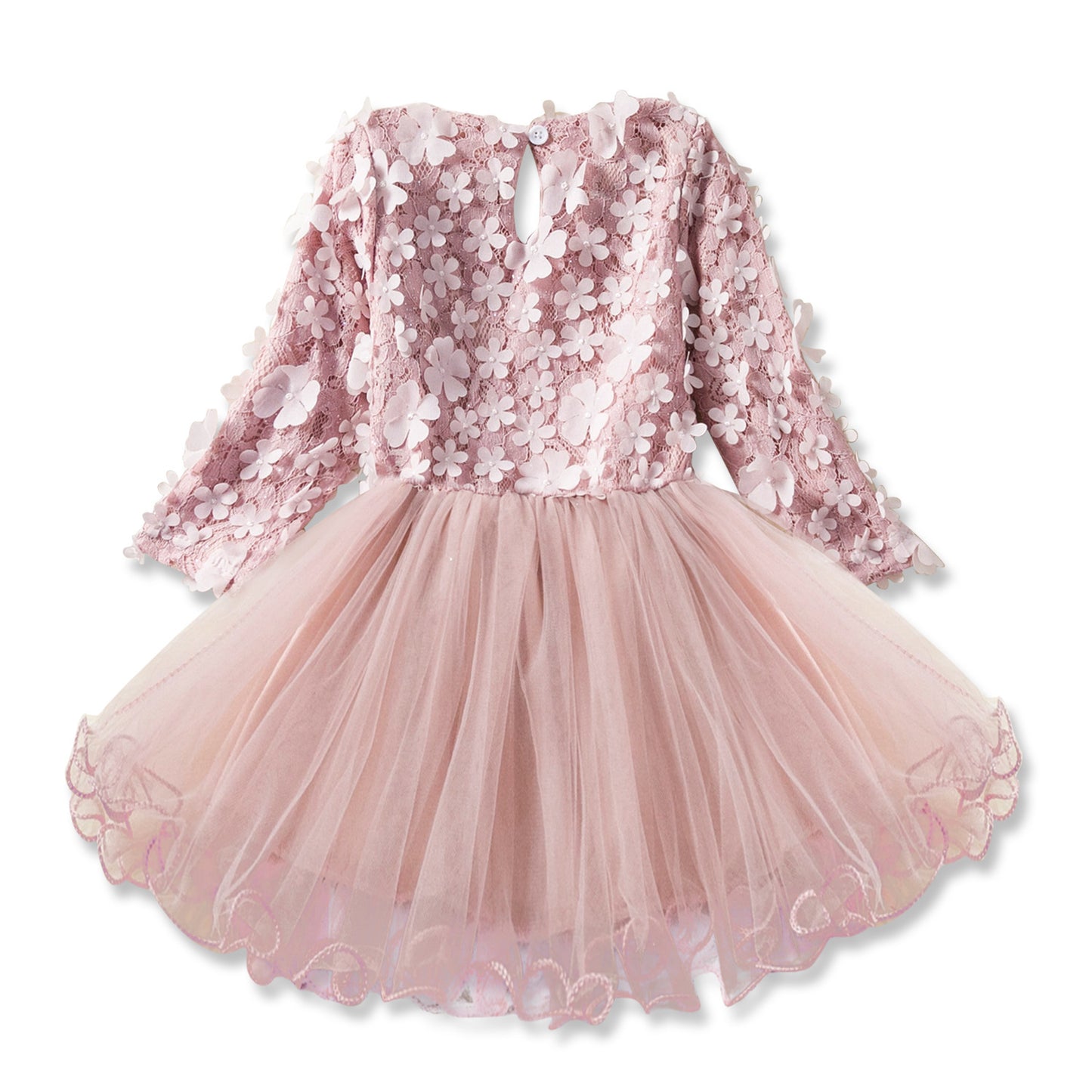 Girls Long Sleeve Lace Dress