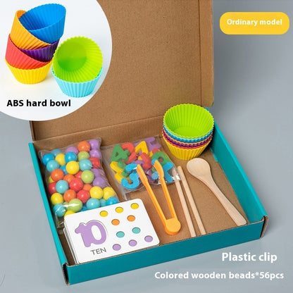 Child Clip Beads Arithmetic Game Medium And Large Class Toy Wooden