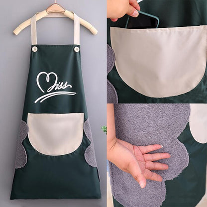 Fashion Home Smock Kitchen Hand Wipe Antifouling Apron