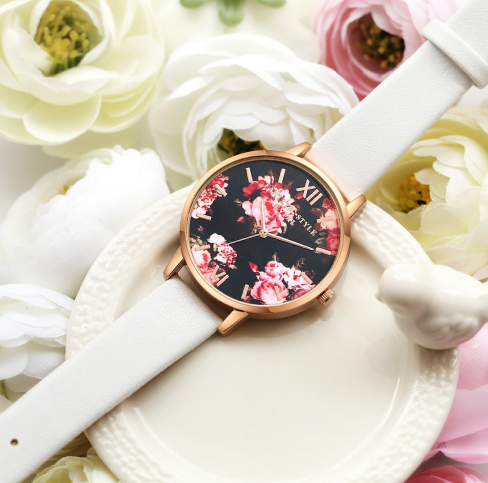 High Quality Fashion Leather Strap Rose Gold  Watch Casual Love Heart Quartz