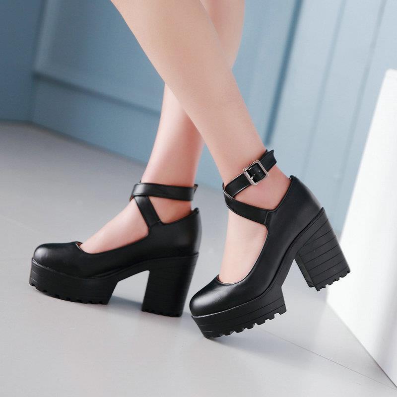 Chunky Heel Platform High Shoes