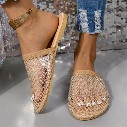 Hollow-toe Transparent Sandals With Rhinestones Summer Fashion sandal