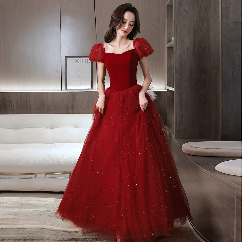 Red Engagement Wedding Dress Party Dress