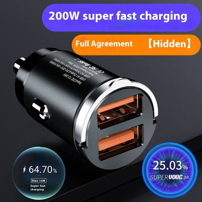 Car Charger Invisible Charging Plug Dual Port USB Hidden Full Protocol Super Fast Charge