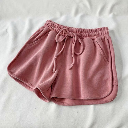 Women's Solid Color Wide Leg Loose And Slim Sports Shorts