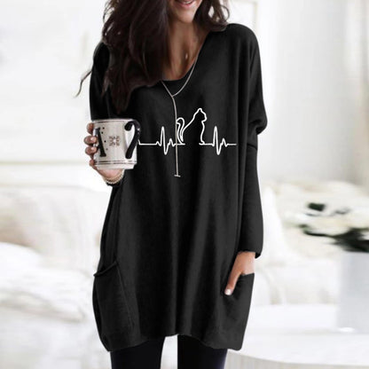 V-neck Sweatshirt Loose Tops