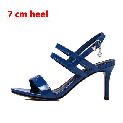 Slimming Shoes Versatile High Heel Authentic Leather With Buckle