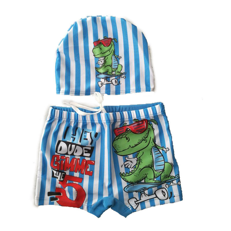 Children's Boys Comfortable Cute Print Swim Trunks Set