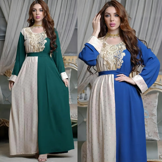Embroidery Applique Arabic Tunic Robe Dress