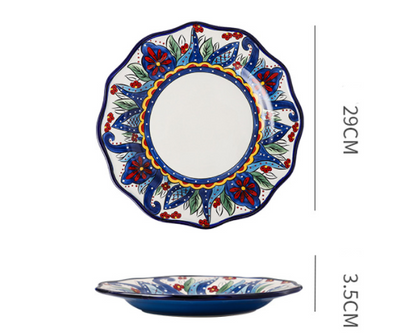 Underglaze Ceramic Tableware Bohemian Household Dishes
