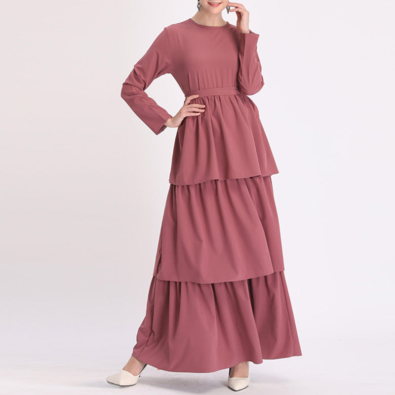 Long Solid Color Ankle Robe Dress