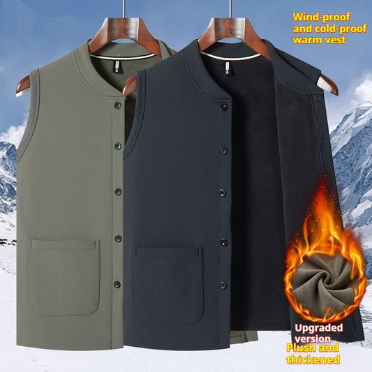 No Hooded Men's Thermal Vest Winter Clothes Velvet Vest