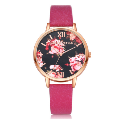 High Quality Fashion Leather Strap Rose Gold  Watch Casual Love Heart Quartz