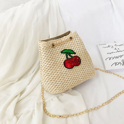 Cherry Chain Bag Bucket-type Women's Bag Messenger Shoulder Bag
