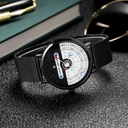 Fashion Quartz Calendar Alloy Mesh Belt Men's Watch