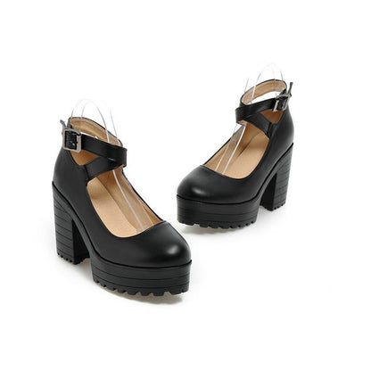 Chunky Heel Platform High Shoes