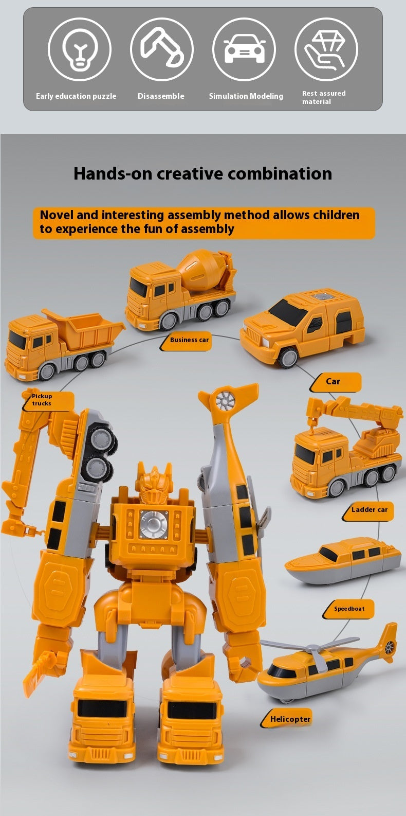 Magnetic Building Blocks Children's Educational Deformable Assembled Toys