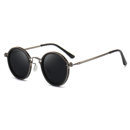 Sunscreen Retro Style Round Frame Metal Sunglasses