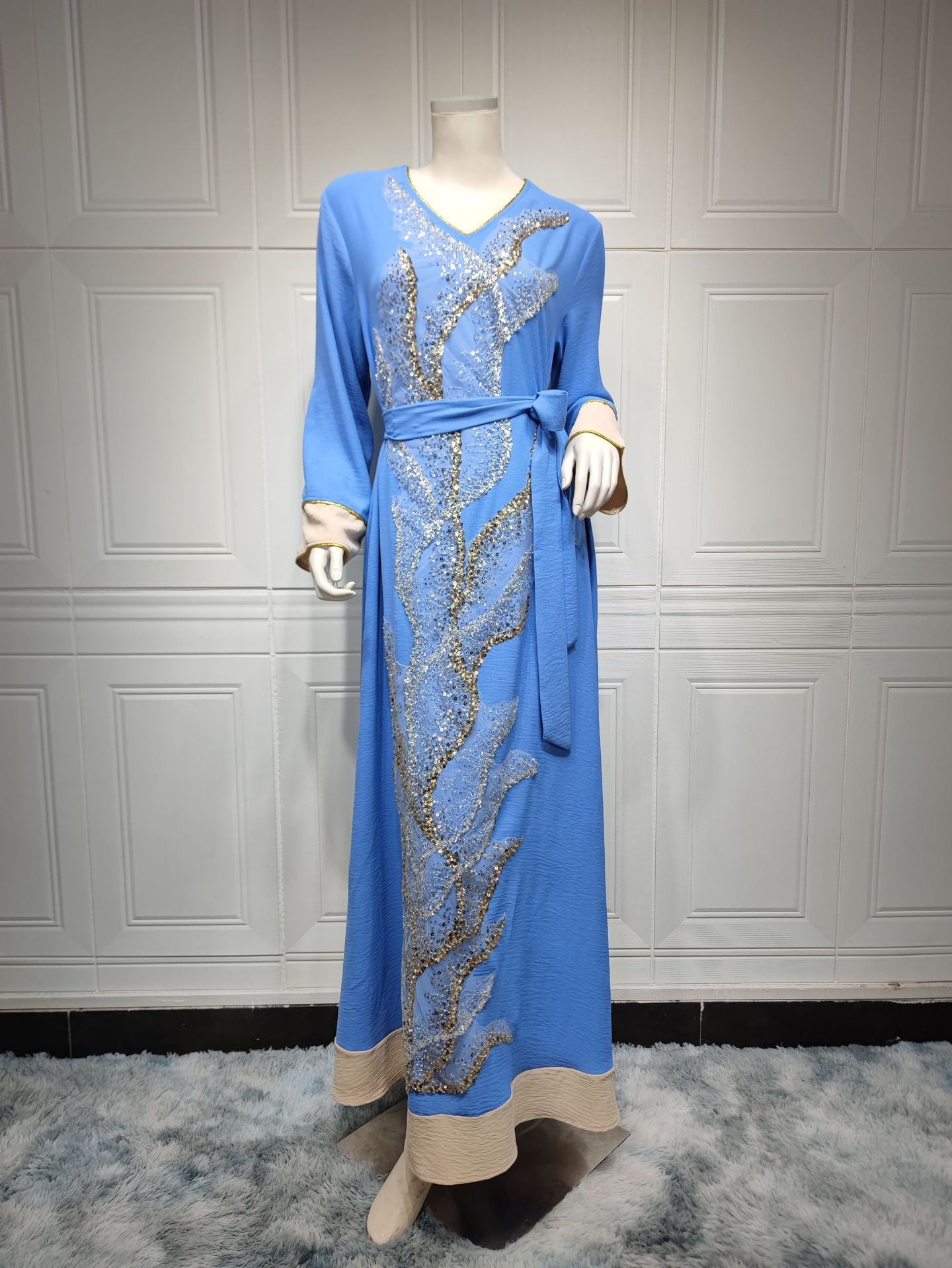 Robe Sequin Embroider Fashion