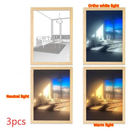 LED Decorative Light: Modern Bedside Picture with Simulated Sunshine.