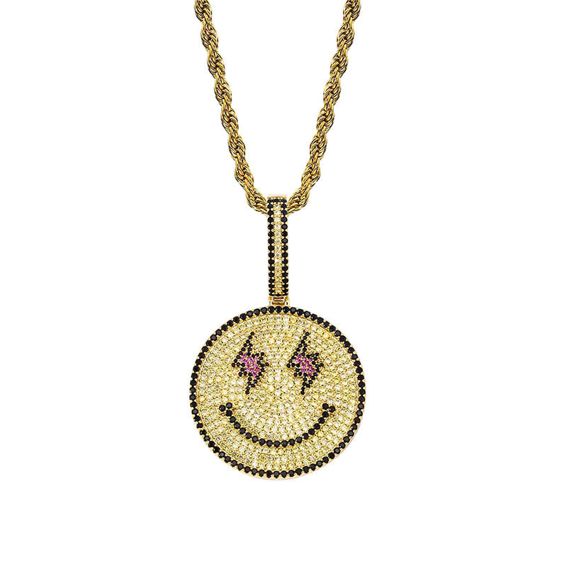 Luxury smiley face lightning Pendant