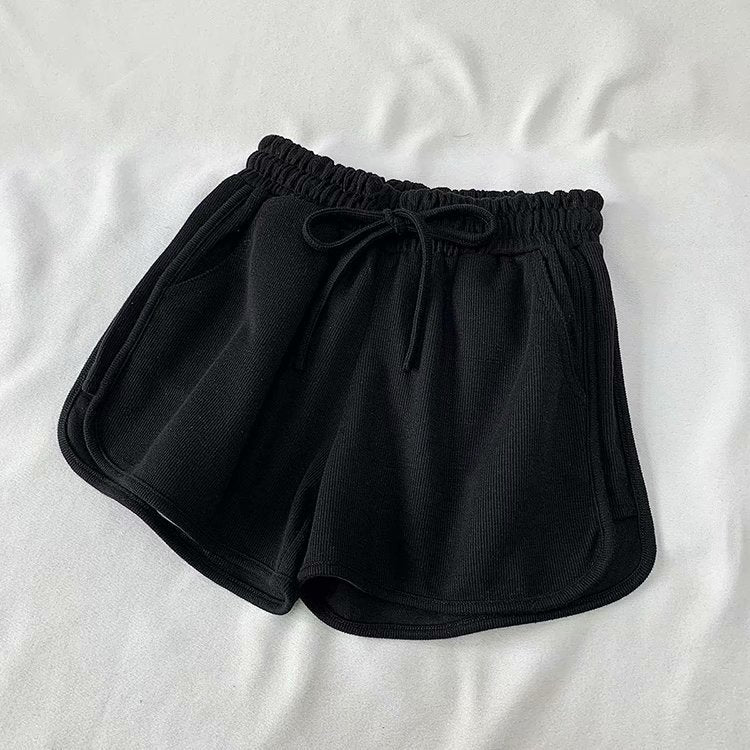 Women's Solid Color Wide Leg Loose And Slim Sports Shorts