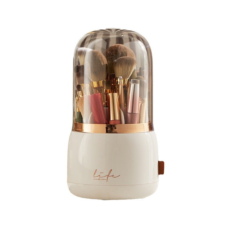 Dust Proof Lipstick, Eyebrow Pencil, Cosmetic Storage Box, Spinning Rotating Brush Cylinder