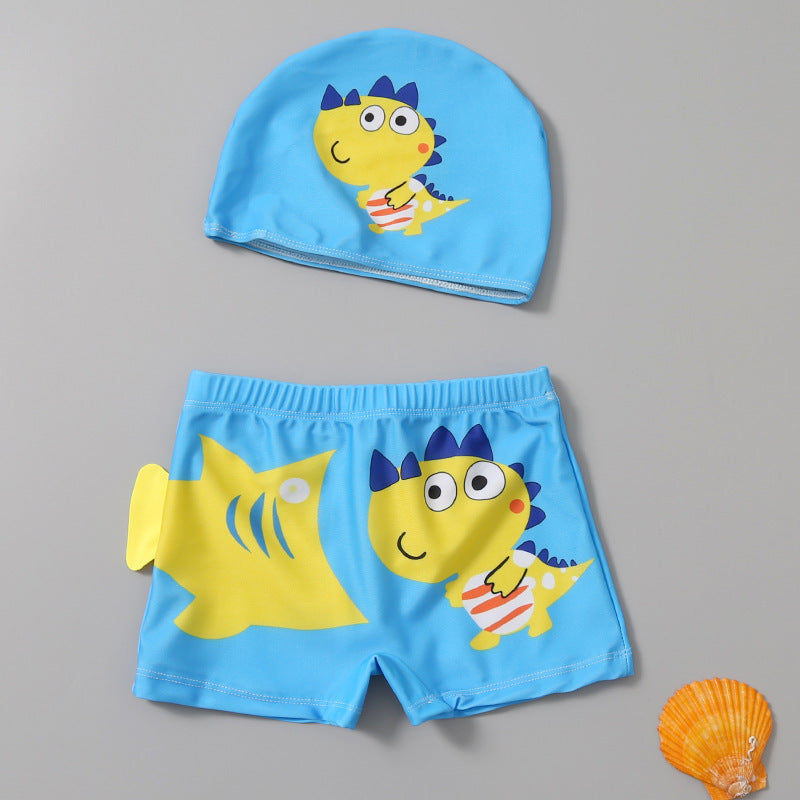 Children's Boys Comfortable Cute Print Swim Trunks Set