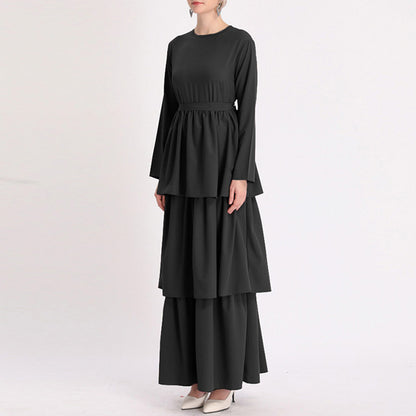 Long Solid Color Ankle Robe Dress