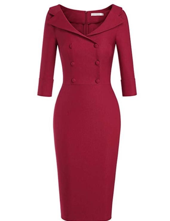 Ladies retro sweetheart collar casual wine dance dress foreign trade wide collar pencil skirt