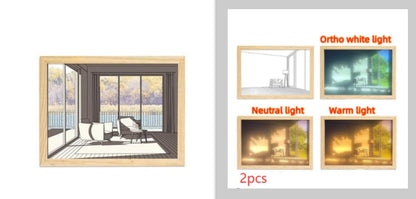 LED Decorative Light: Modern Bedside Picture with Simulated Sunshine.