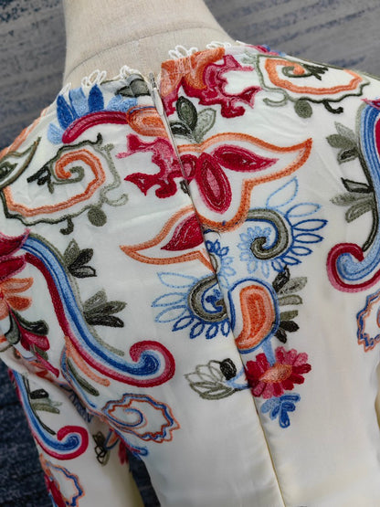 Full Body Retro Embroidered Dubai Aristocratic Dress