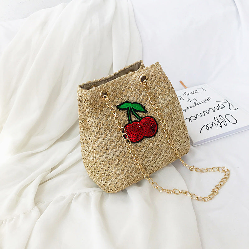 Cherry Chain Bag Bucket-type Women's Bag Messenger Shoulder Bag