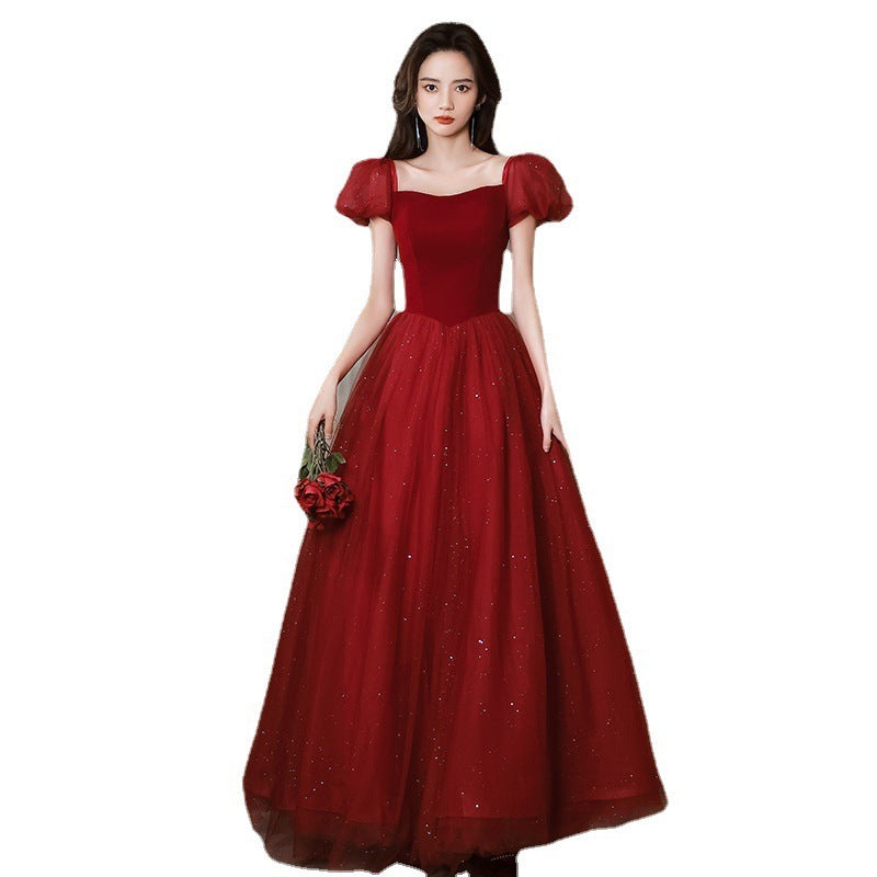 Red Engagement Wedding Dress Party Dress