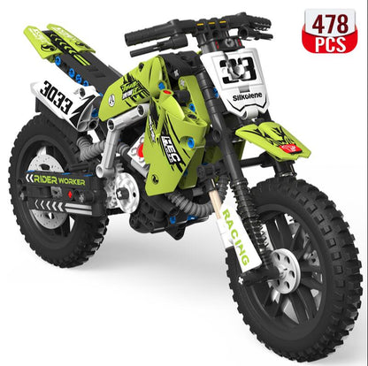 Building Blocks Motorcycle Model Children's Educational Assembly Toys