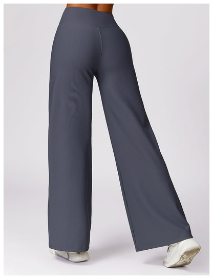 Thread High Waist Casual Straight Wide Leg Quick-drying Loose Track Pants