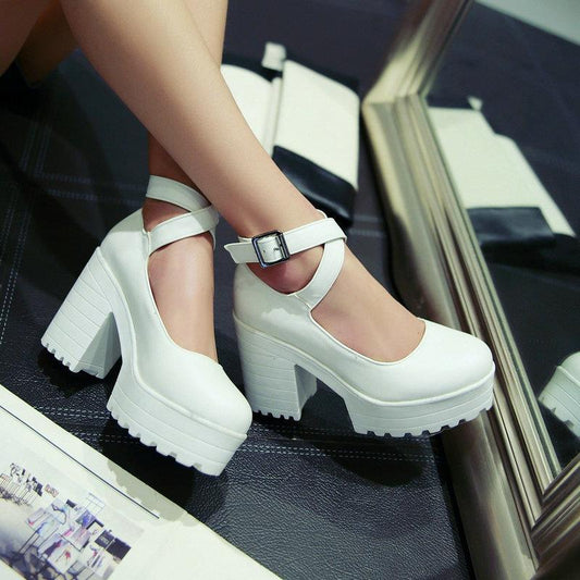 Chunky Heel Platform High Shoes