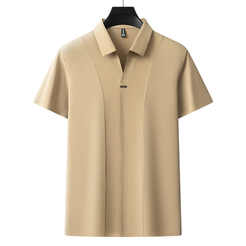 KING Casual Solid Color Polo Shirt Men