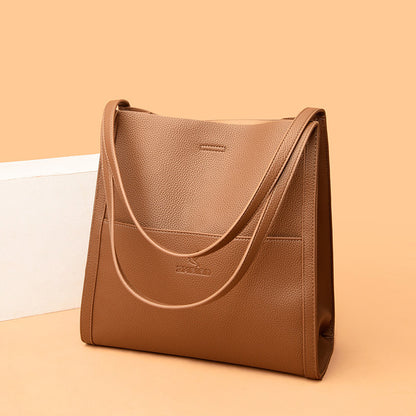 Solid Color Shoulder Bag Large Capacity Handbag Crossbody Shopping Bags