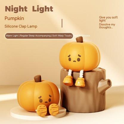 Home Decor Halloween Pumpkin Night Light Cute Soft Silicone Lamp Touch  Dimmable Rechargeable Bedside Decor Light Kids Gifts Halloween Decorations