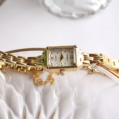 Temperament Copper Plating 18K Gold Fashion Casual Internet Celebrity Women's Square Watch