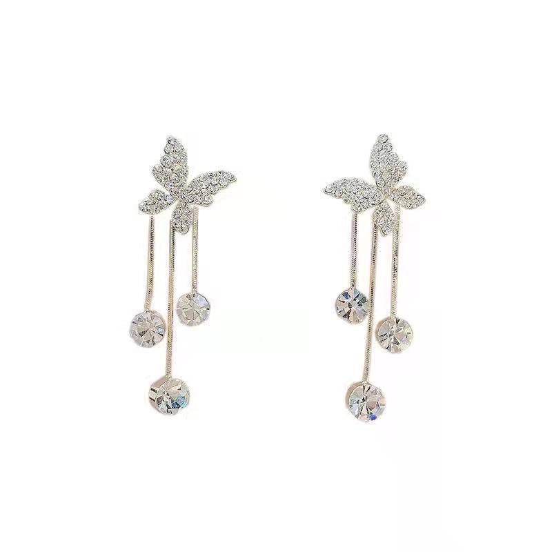 Fashion Jewelry Diamond-encrusted Butterfly Stud Earrings