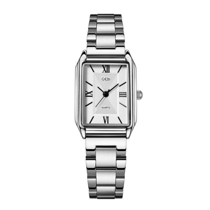 Classic Simple Square Watch Women's Affordable Luxury Fashion High-grade Korean Style All-match Steel Belt