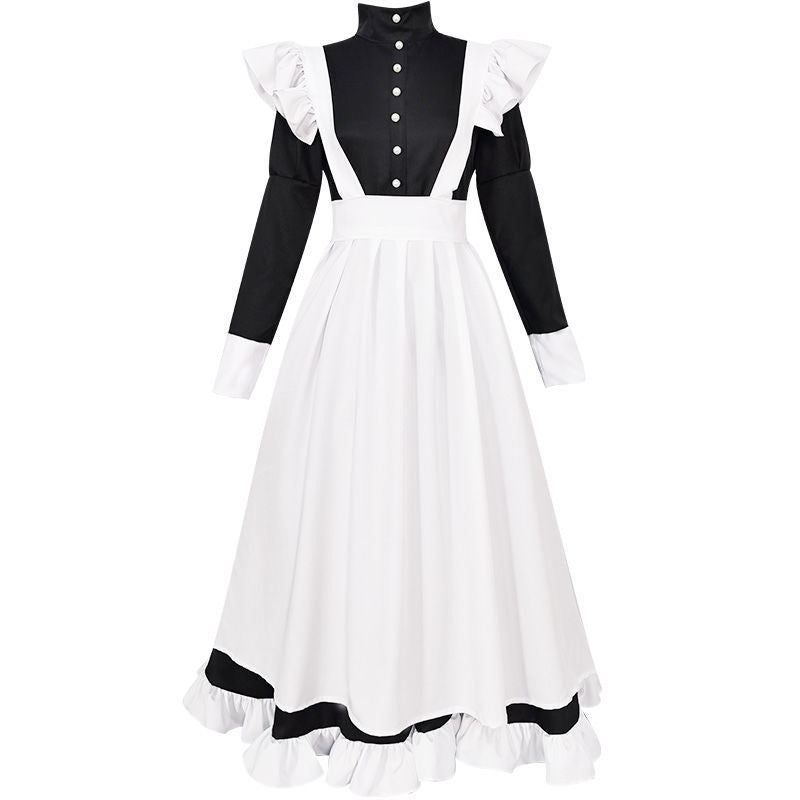 Long Cafe Maids Dress Cat Ear Uniform