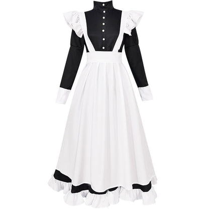 Long Cafe Maids Dress Cat Ear Uniform