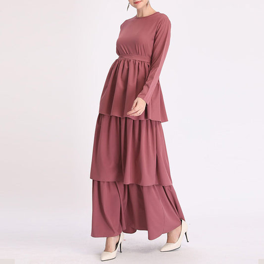 Long Solid Color Ankle Robe Dress