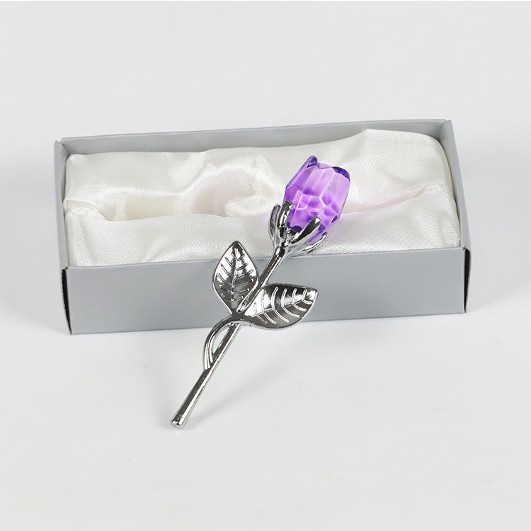 Valentine's Day Metal Crystal Rose Decorations