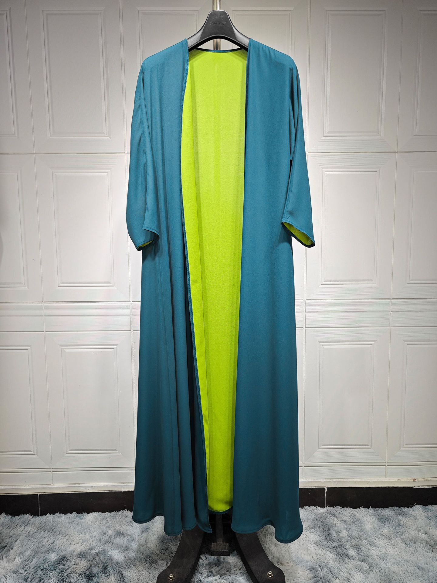 Multi-color Coat Arabic Chiffon Dress Solid Color Robe
